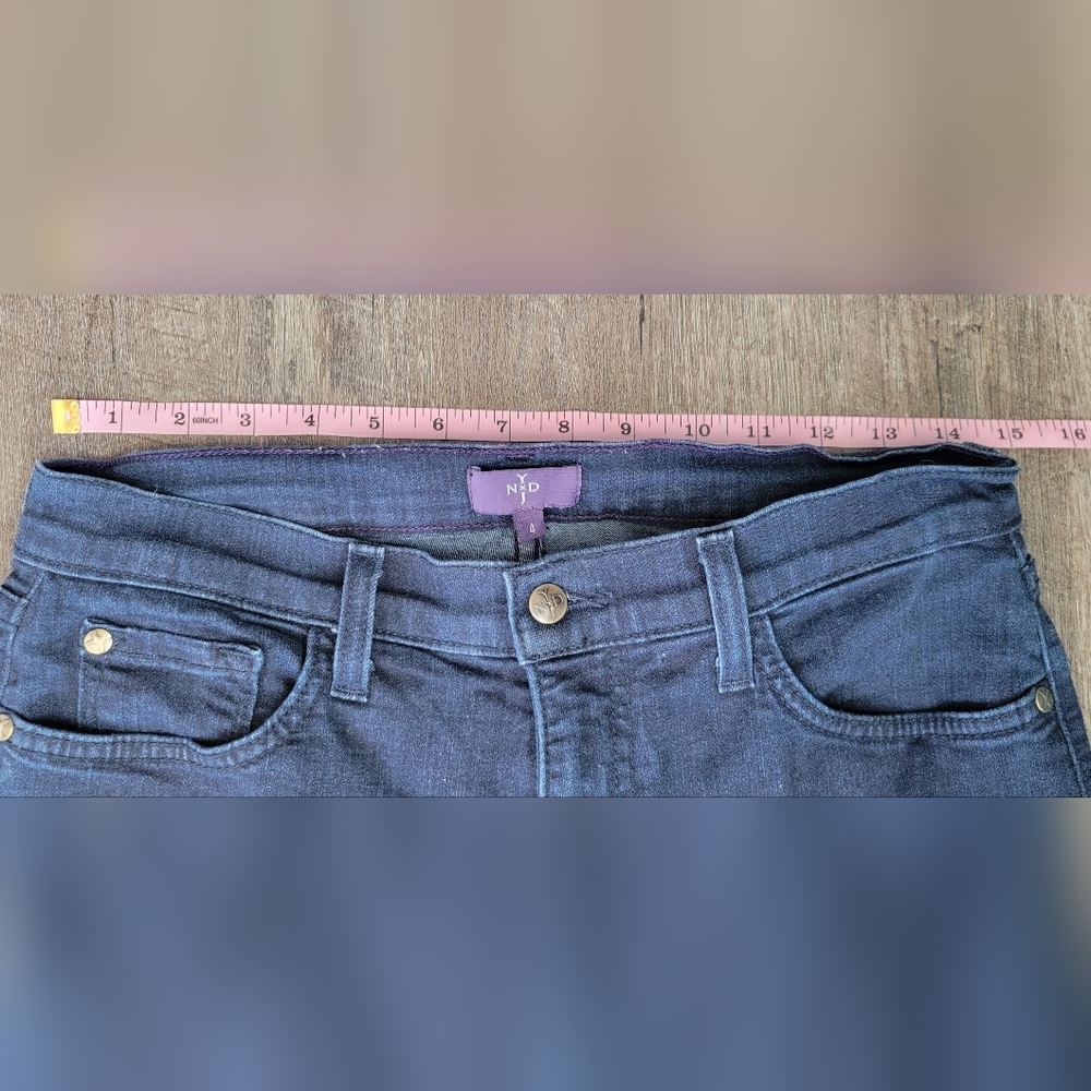 NYDJ Skinny Staight Leg Jean's Women's 4 Dark Wash Strech Denim Low-Mid Rise - Picture 7 of 15